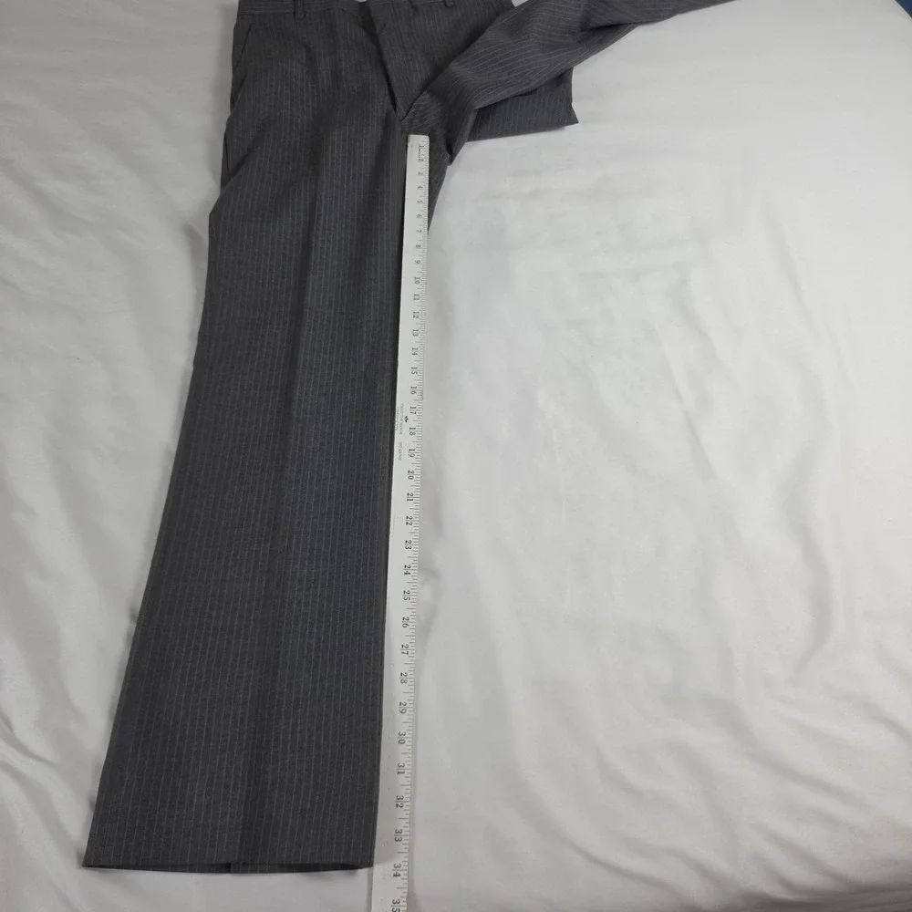 Vtg Stafford Gray Pinstripe Suit Wool Two-Button 39 L Pants 32 X 34